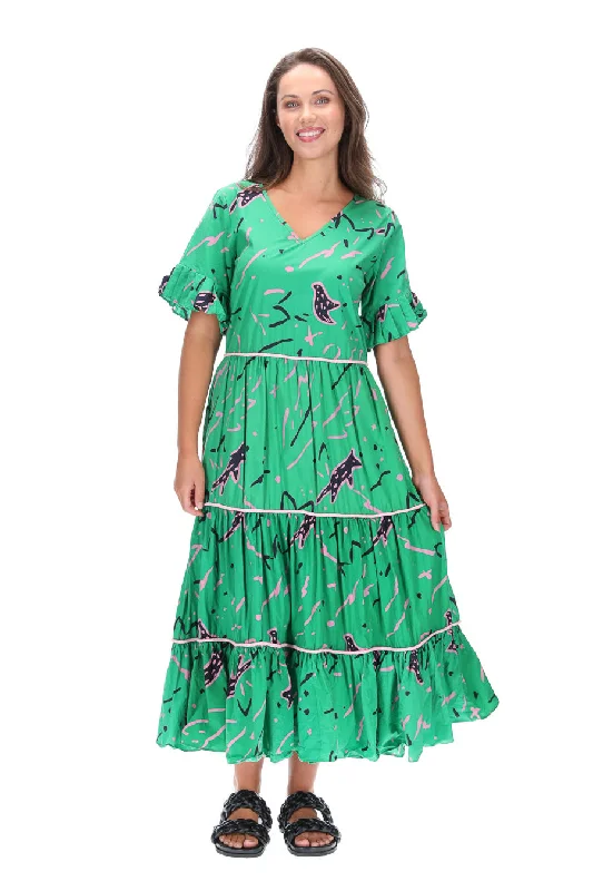 Fox Midi Dress Green