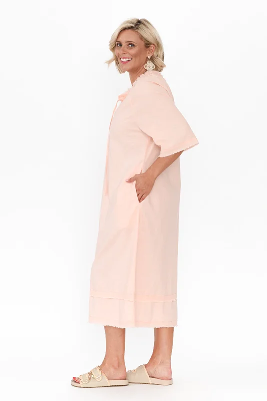 Ayesha Blush Linen Cotton Dress
