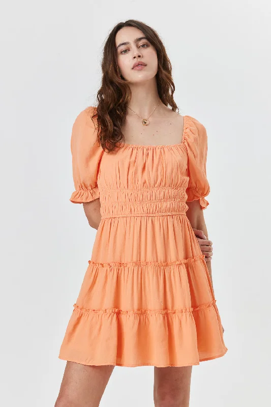 Cantaloupe Orange Tier Dress