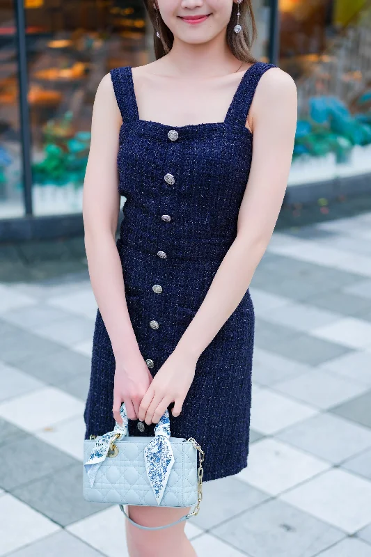 Megan Black Tweed Dress